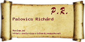 Palovics Richárd névjegykártya